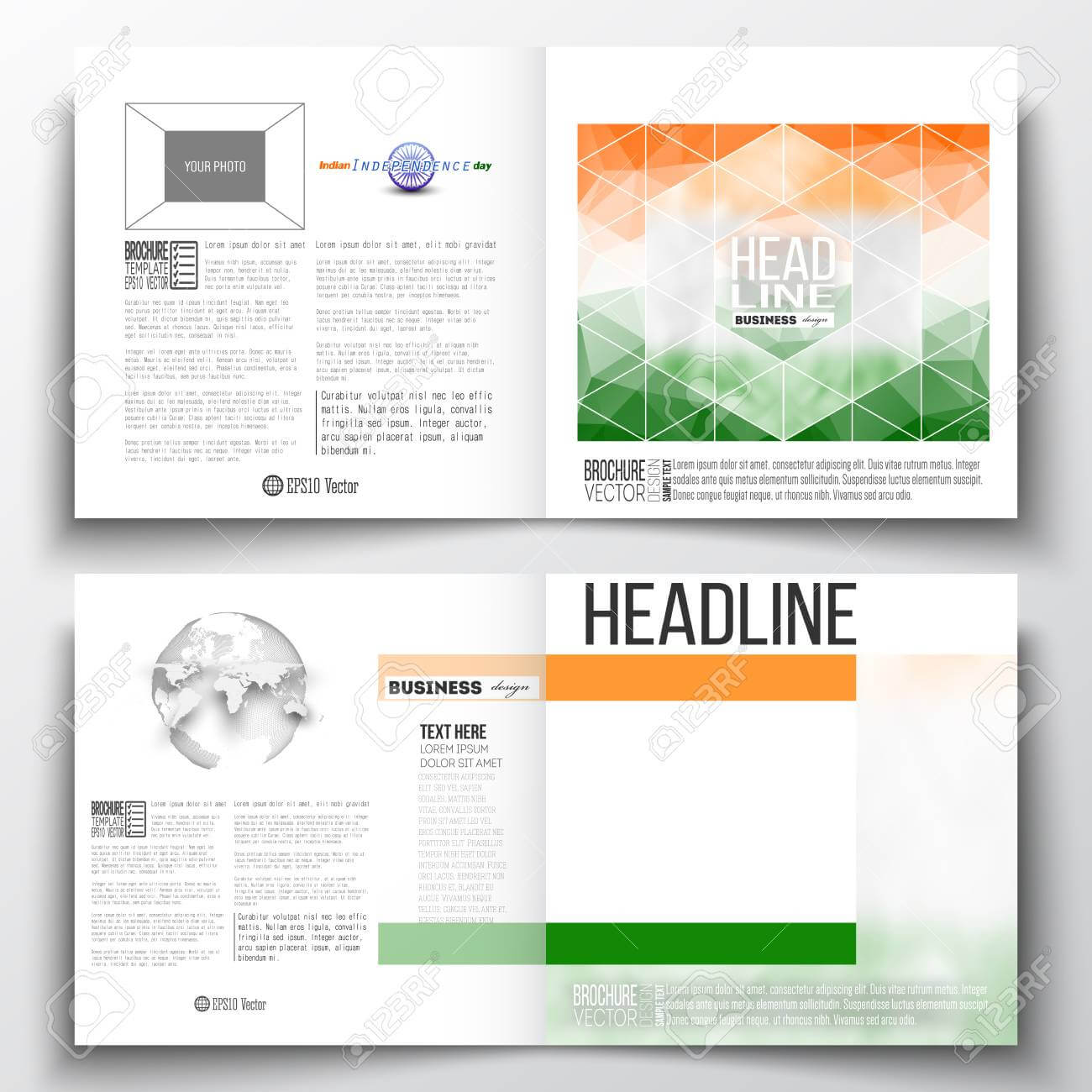 Set Of Annual Report Business Templates For Brochure, Magazine,.. Throughout Ind Annual Report Template