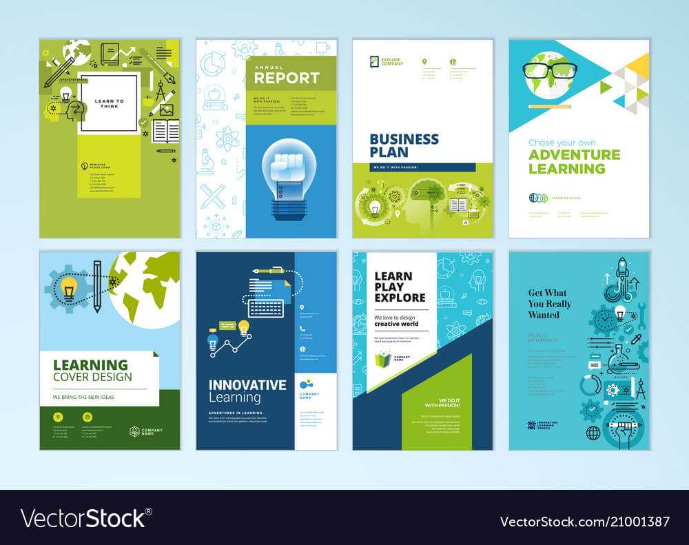 Set Of Brochure Design Templates Of Education Throughout Brochure Design Templates For Education