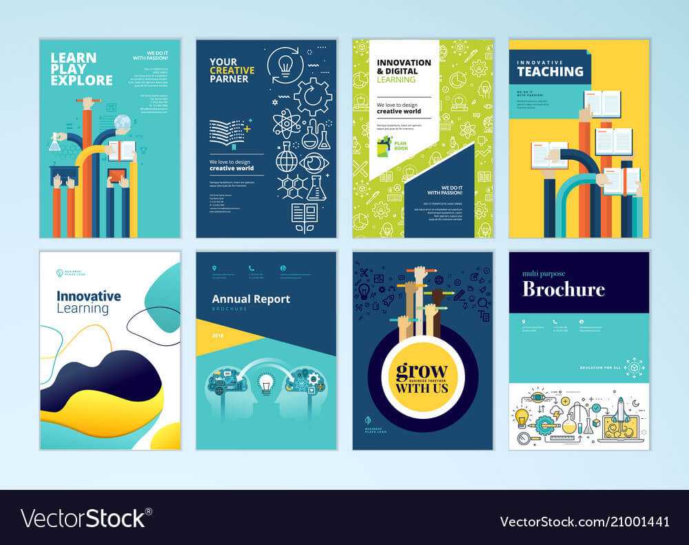 Set Of Brochure Design Templates Of Education Throughout Brochure Design Templates For Education