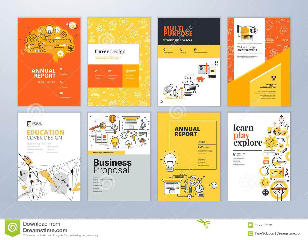 Set Of Brochure Design Templates On The Subject Of Education Intended For School Brochure Design Templates
