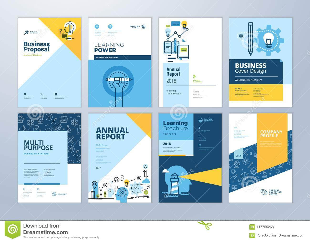 Set Of Brochure Design Templates On The Subject Of Education Regarding School Brochure Design Templates