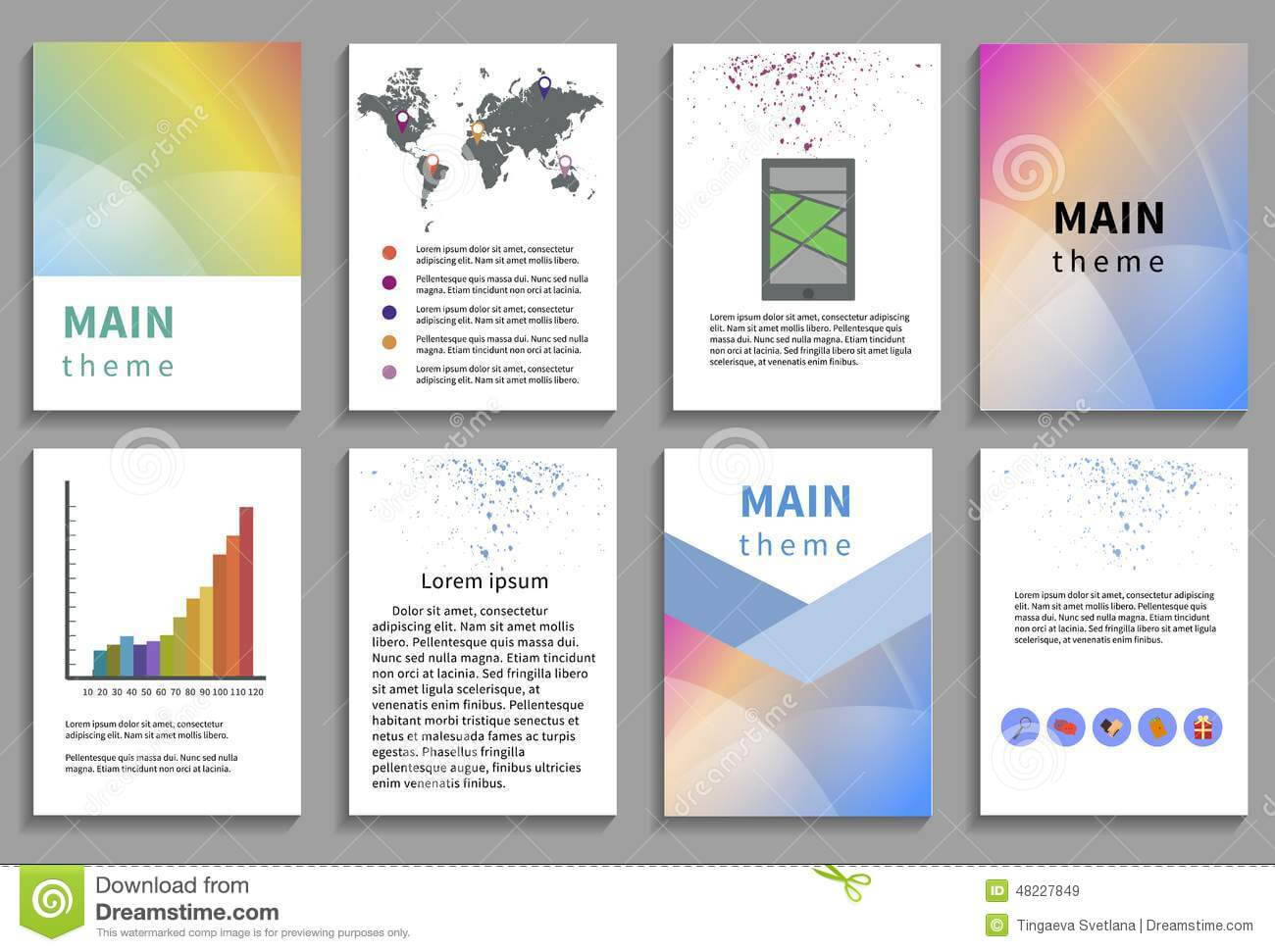 Set Of Flyer, Brochure Design Templates Stock Vector Intended For Online Free Brochure Design Templates