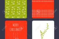 Set Of Winter Small Card Templates. Collection For Christmas.. pertaining to Small Greeting Card Template