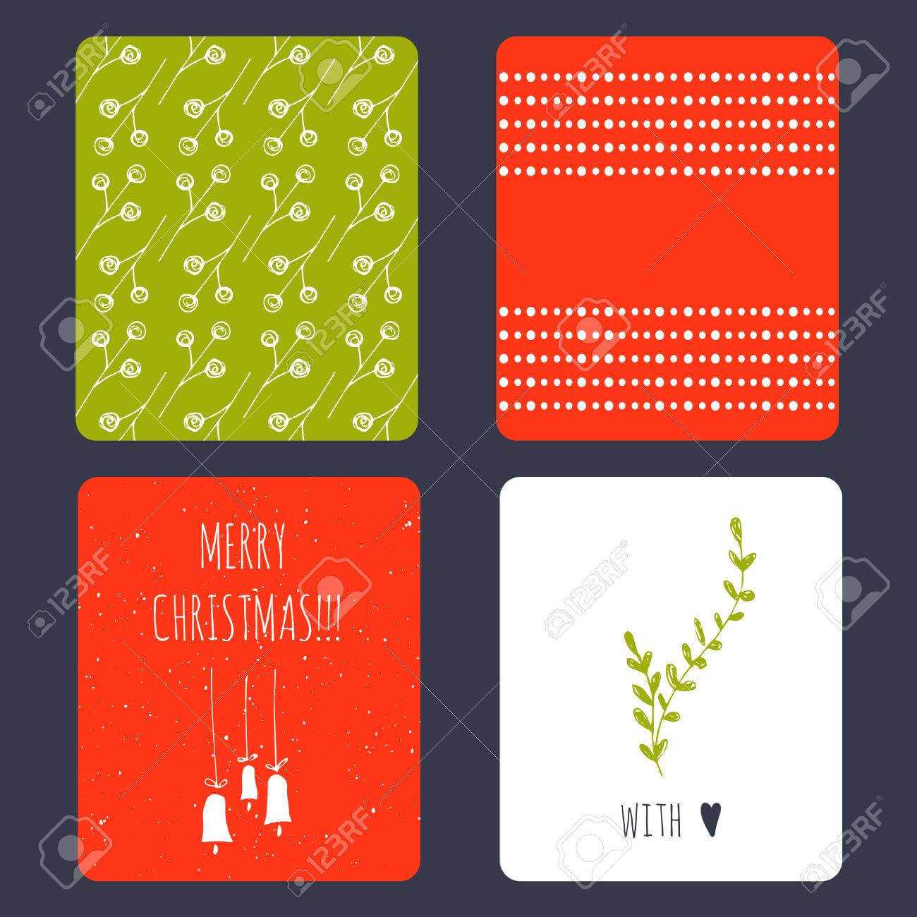 Set Of Winter Small Card Templates. Collection For Christmas.. Pertaining To Small Greeting Card Template