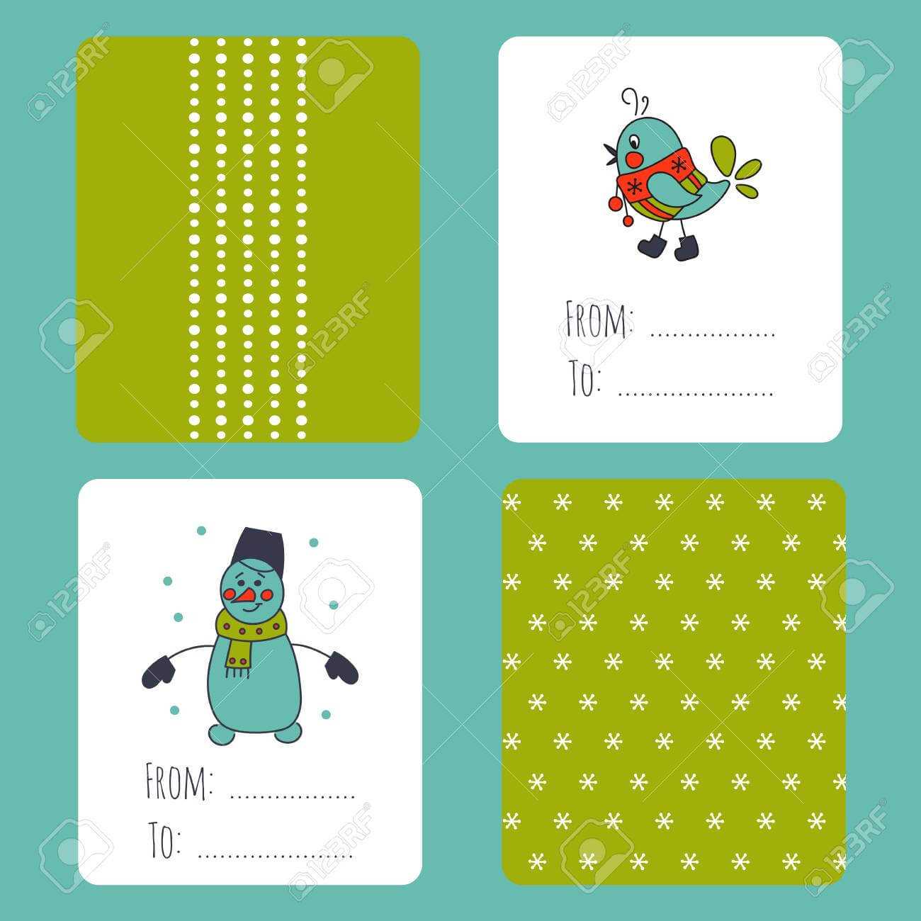 Set Of Winter Small Card Templates. Collection For Christmas.. With Small Greeting Card Template