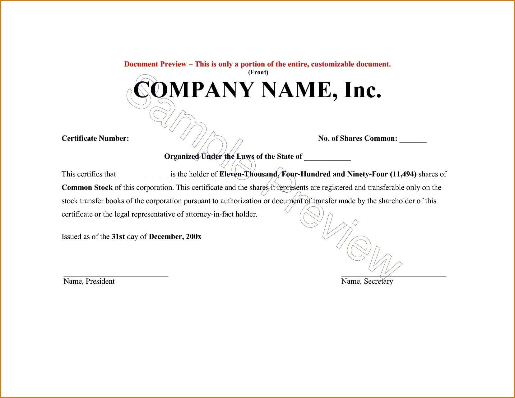 Share Certificate Template Alberta Urgent Request Letter With Corporate Secretary Certificate Template