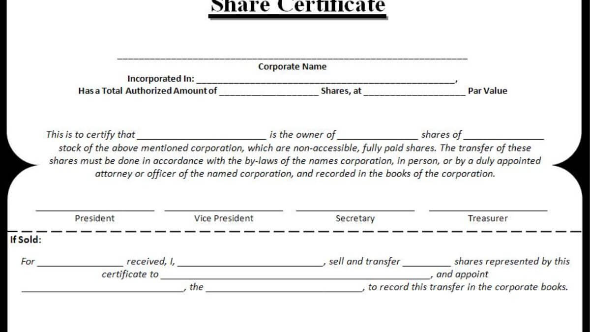 Share Certificate Templates | 3+ Free Printable Ms Word Formats In Corporate Share Certificate Template