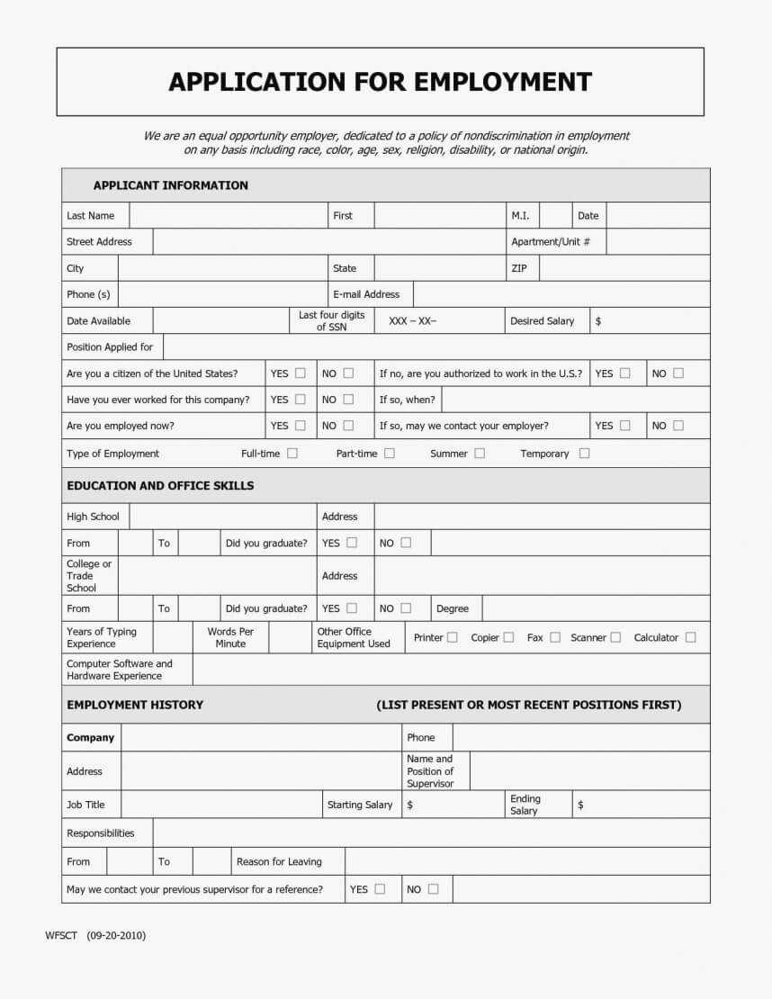 Shocking Employment Application Template Microsoft Word Intended For Employment Application Template Microsoft Word