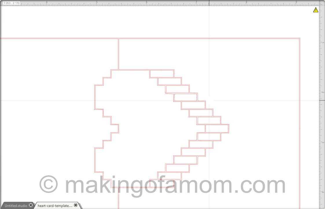 Silhouette Tutorial: Valentine Pixelated Popup Heart Card With Pop Out Heart Card Template