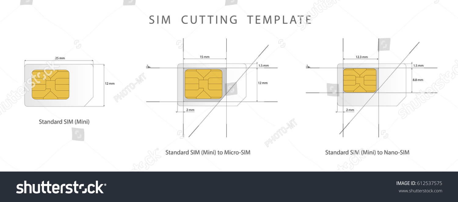 Sim Card Cutting Template Standard Micro Stock Vector Throughout Sim Card Cutter Template