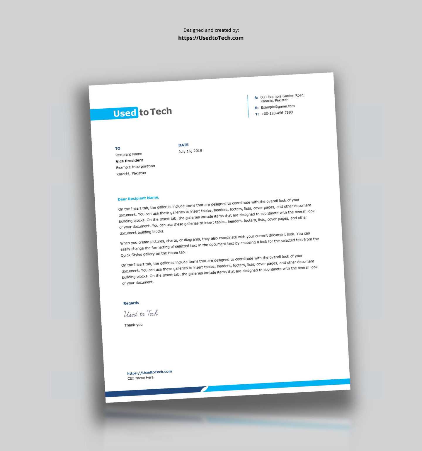 Word Stationery Template Free Professional Template