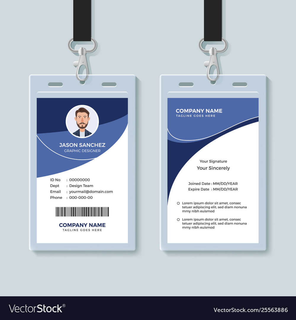 Simple Corporate Id Card Design Template With Company Id Card Design Template
