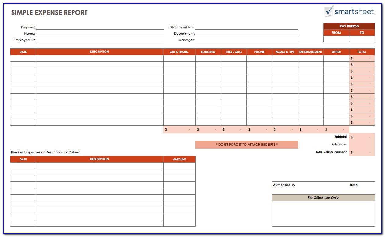 Simple Expense Report Form Excel – Form : Resume Examples With Regard To Per Diem Expense Report Template