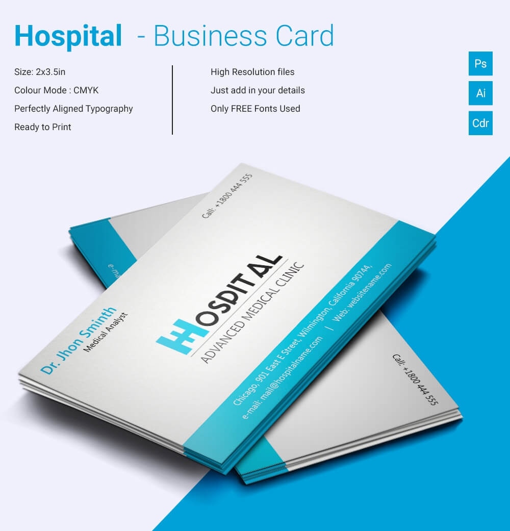 Simple Hospital Business Card Template | Free & Premium With Regard To Template For Calling Card