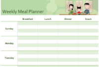 Simple Meal Planner in Meal Plan Template Word