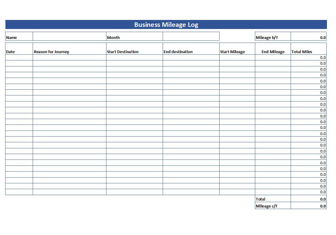 Simple Mileage Log – Free Mileage Log Template Download Throughout Mileage Report Template