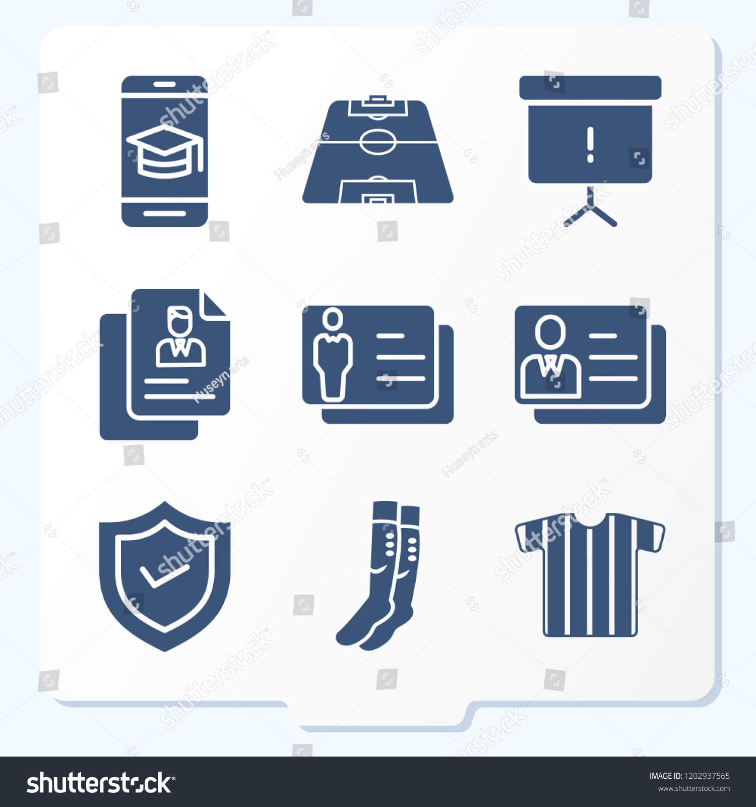 Simple Set 9 Icons Related Template | Royalty Free Stock Image With Regard To Shield Id Card Template