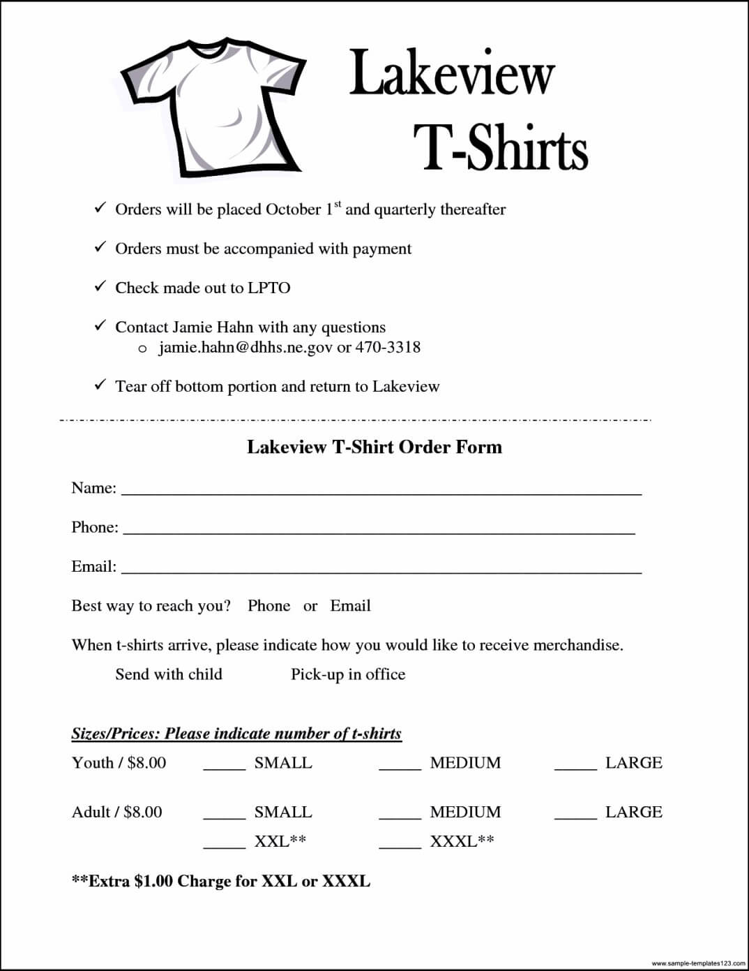 Simple T Shirt Order Form Template Microsoft Word – Sample With Blank T Shirt Order Form Template
