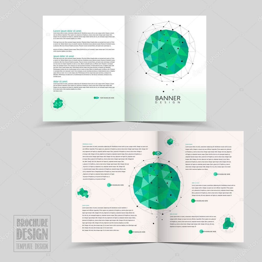 Simplicity Half Fold Brochure Template Design — Stock Vector Regarding Half Page Brochure Template