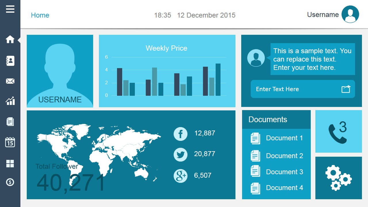 Smart Dashboard Powerpoint Template With Regard To Free Powerpoint Dashboard Template