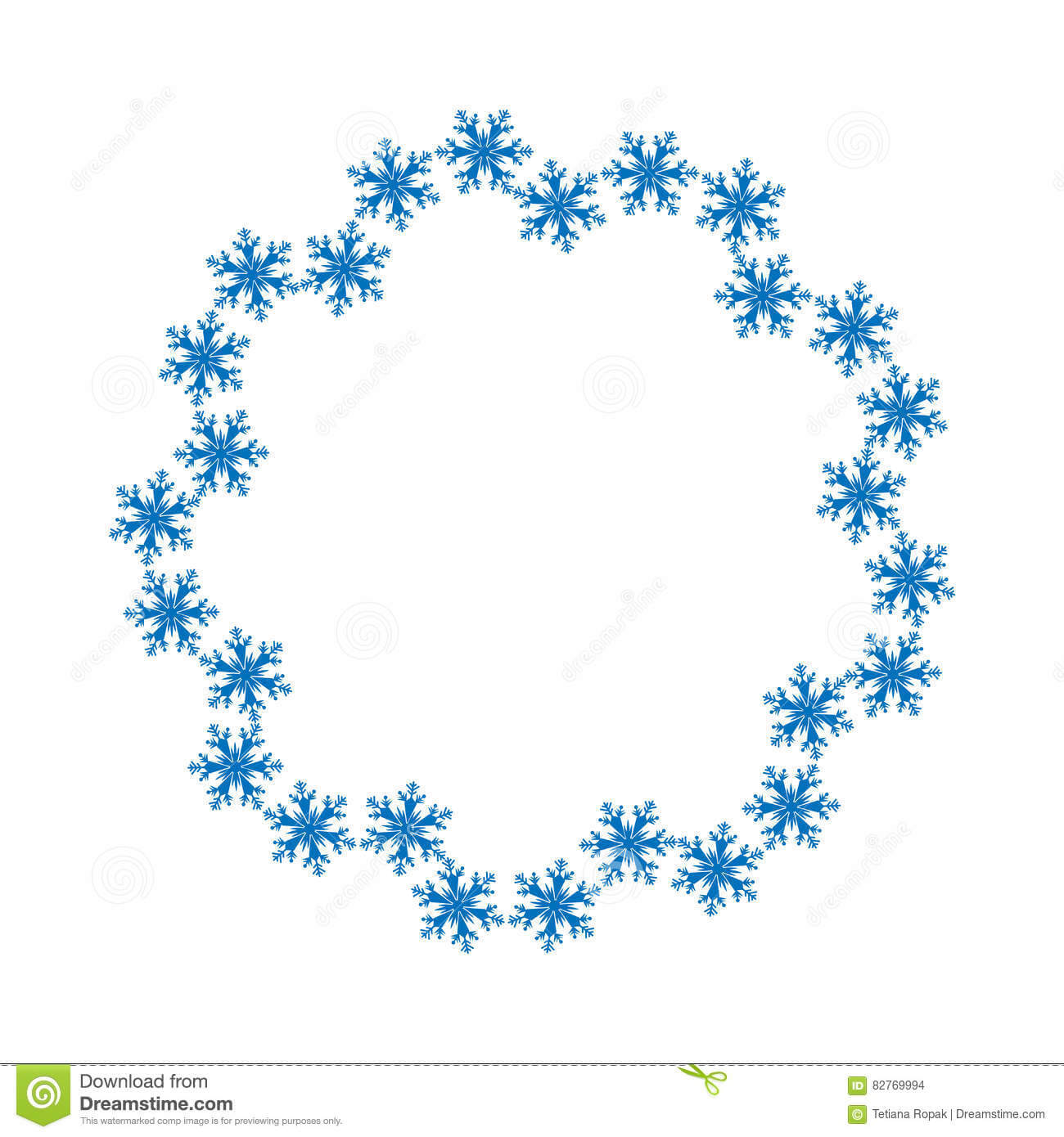 Snowflake Design For Frame Background. Vector Illustration For Blank Snowflake Template