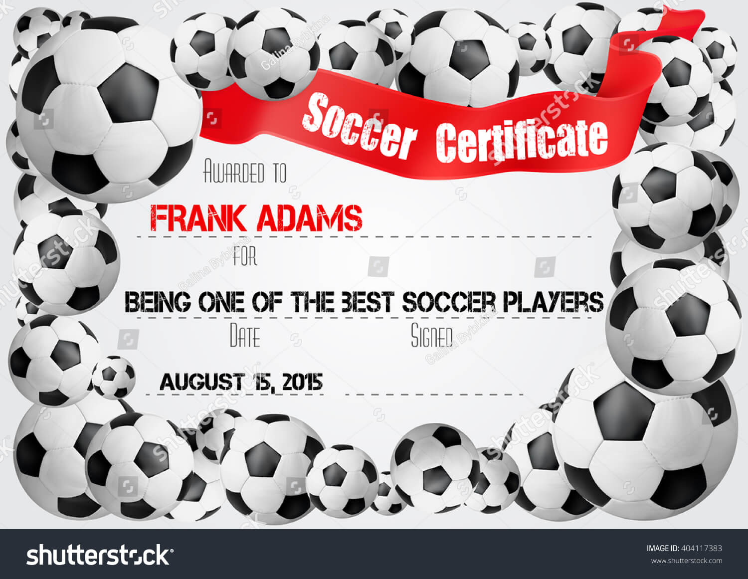 Soccer Certificate Template Football Ball Icons Stock Vector Regarding Soccer Certificate Template Free