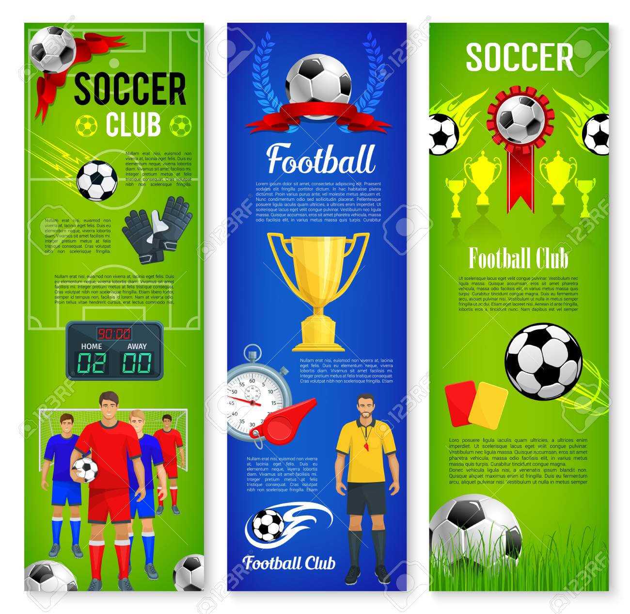 Soccer Or Football Sport Game Banner Template Set Throughout Sports Banner Templates