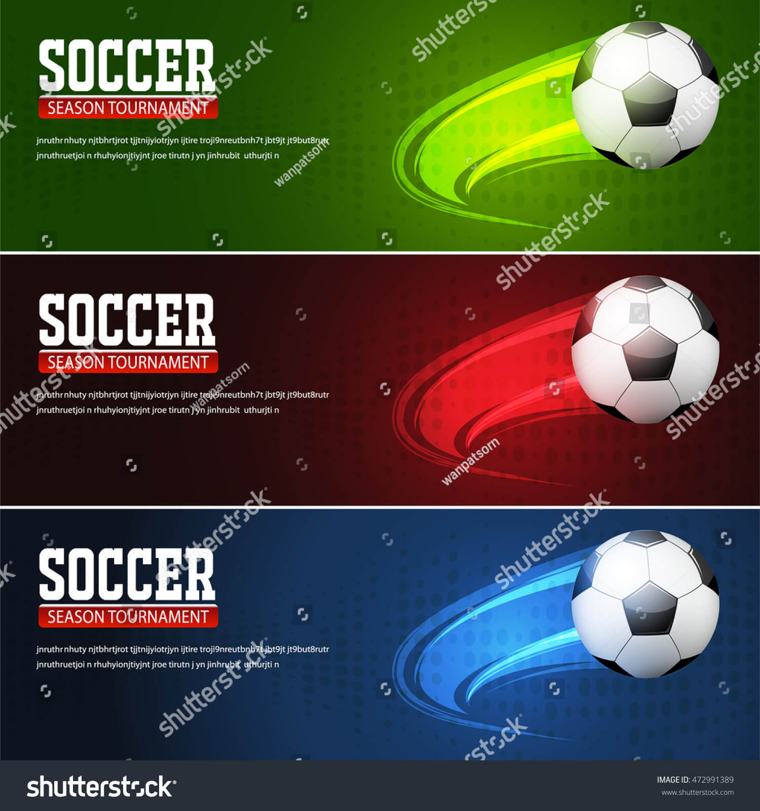 Soccer Tournament Modern Sport Banner Template Stock Vector Regarding Sports Banner Templates