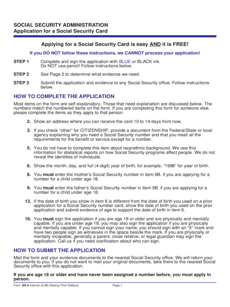 Social Security Card Form – 2 Free Templates In Pdf, Word For Social Security Card Template Free