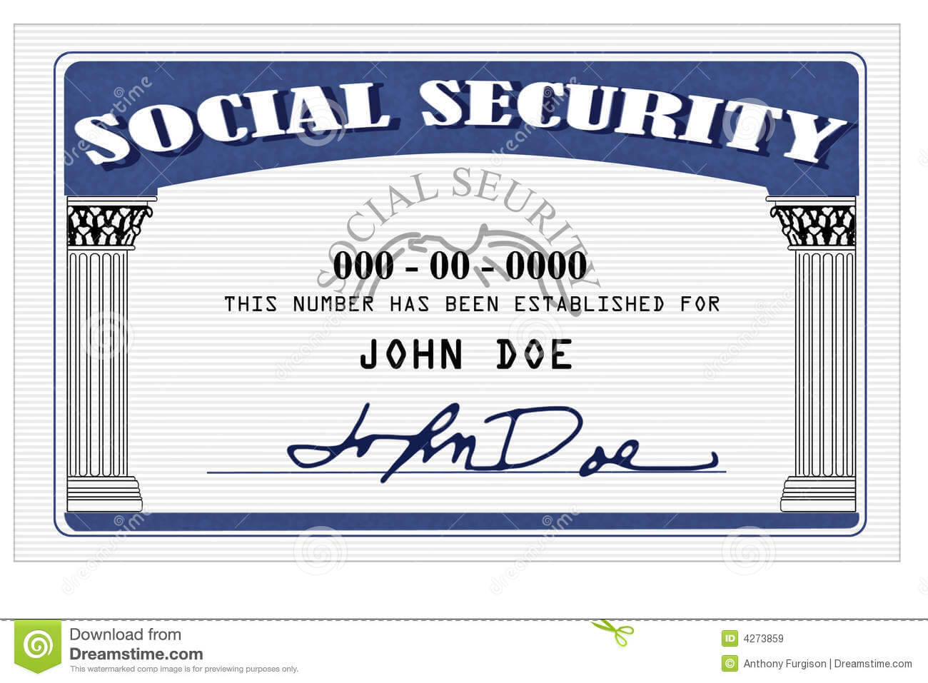 Social Security Card Stock Illustration. Illustration Of Intended For Social Security Card Template Photoshop