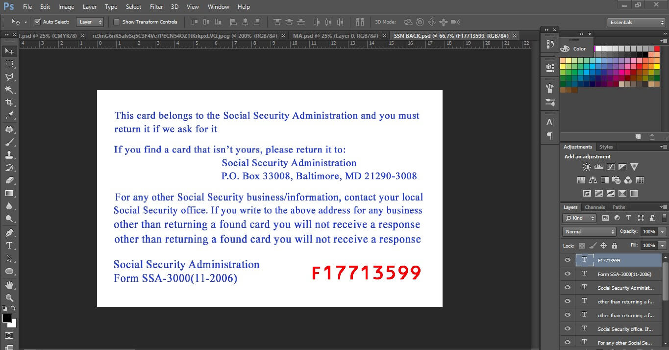 Social Security Number Card Editbale Psd Template – Psd With Regard To Social Security Card Template Photoshop