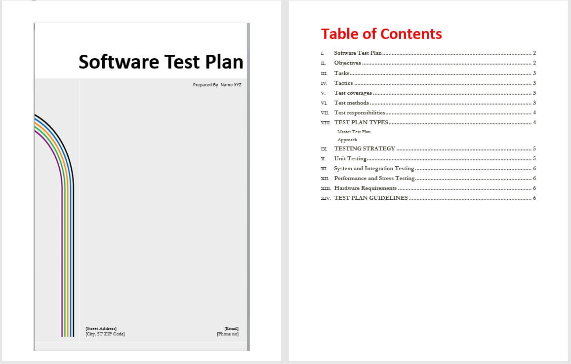 Software Test Plan Template - Word Templates In Software Test Plan Template Word