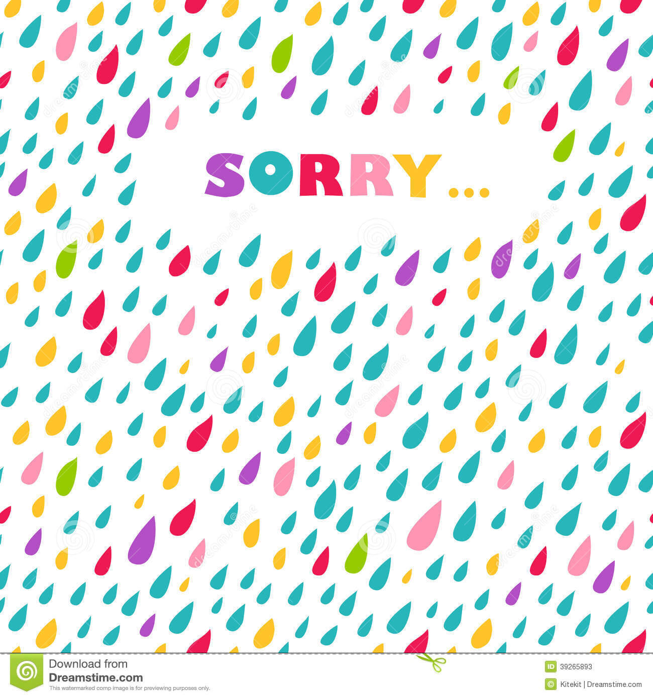 Sorry' Card. Drops Background. Stock Vector – Illustration Within Sorry Card Template