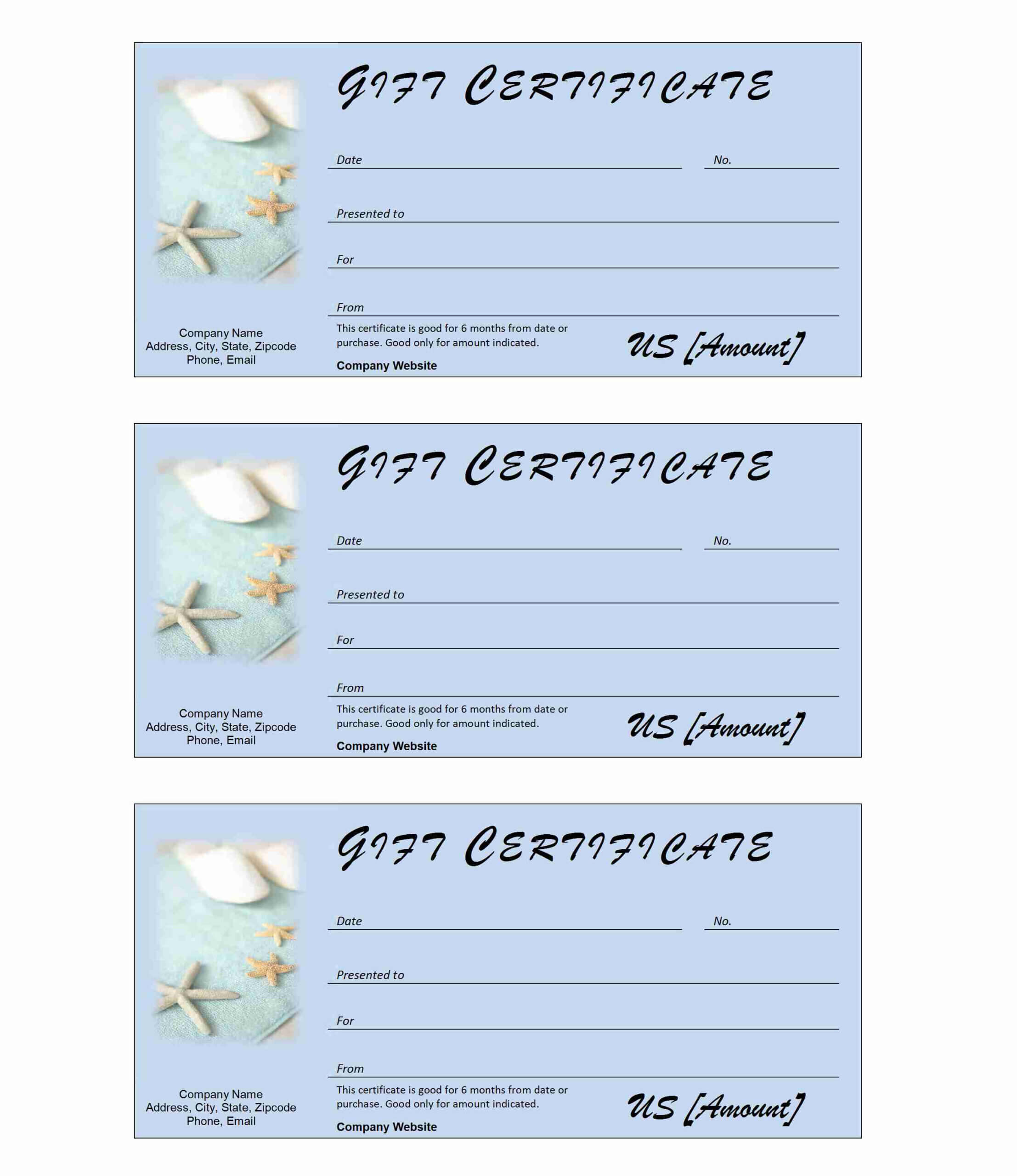 Spa Gift Certificate – Ms Word Templates Intended For Company Gift Certificate Template