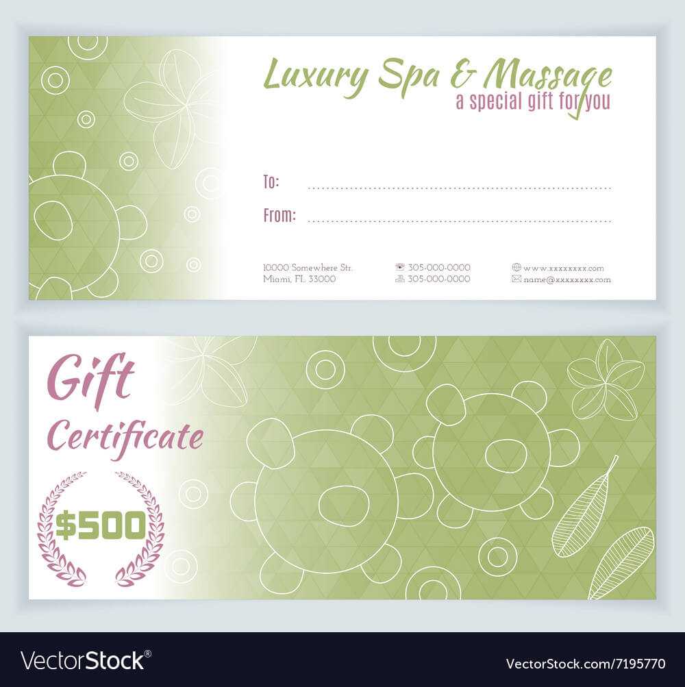 Spa Massage Gift Certificate Template Regarding Massage Gift Certificate Template Free Download