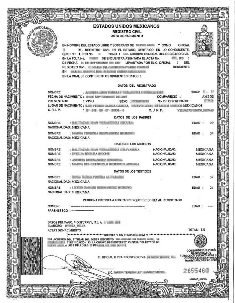 Spanish Birth Certificate Translation | Burg Translations Regarding Spanish To English Birth Certificate Translation Template
