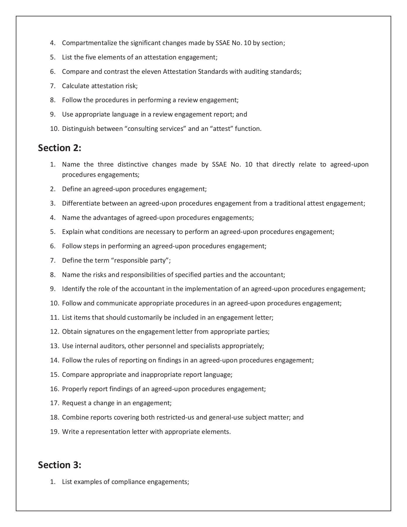 Special Engagements And Reports – Pages 1 – 4 – Text Version For Agreed Upon Procedures Report Template