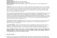Speech And Language Initial Evaluation [Template] for Speech And Language Report Template