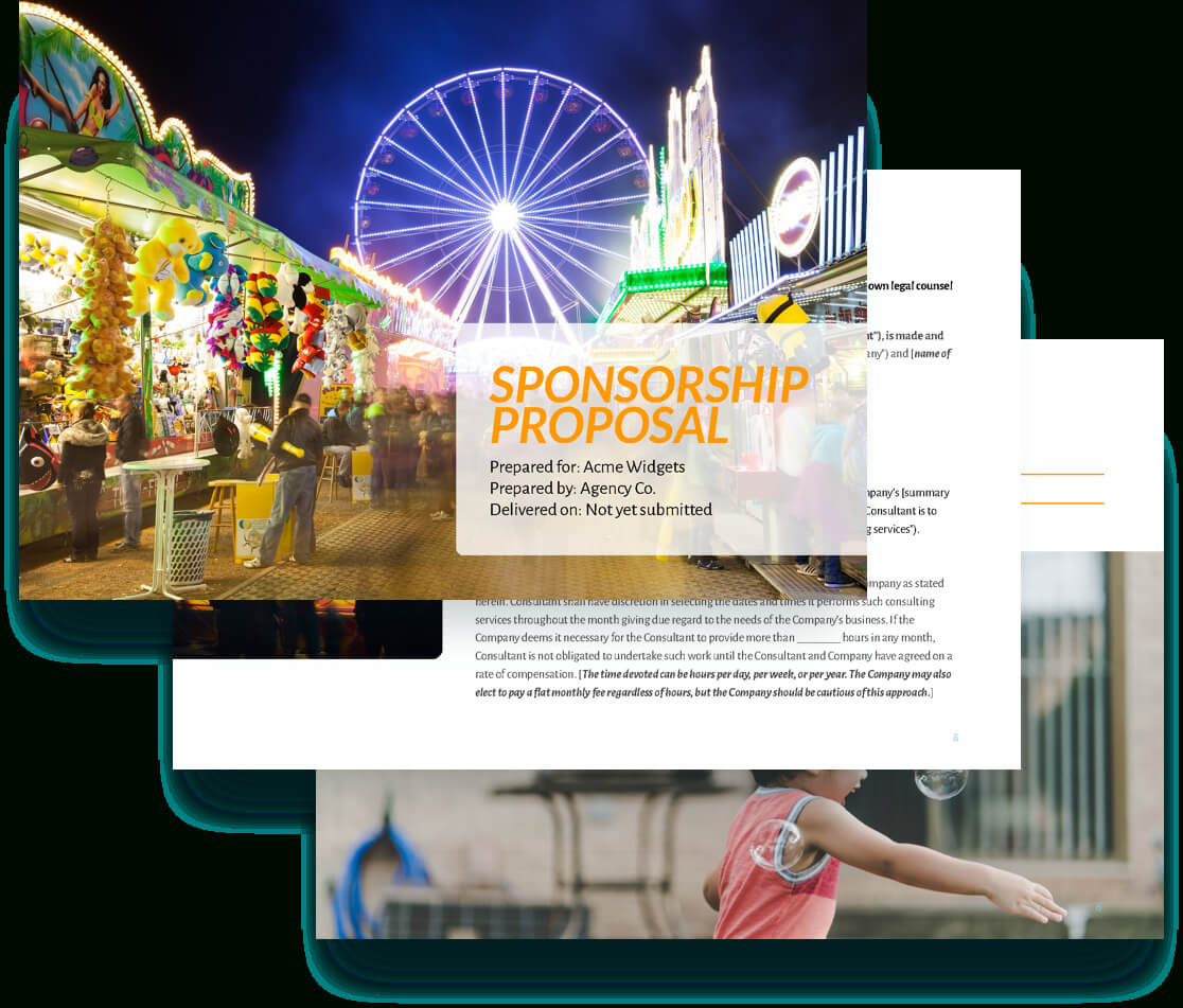 Sponsorship Proposal Template – Free Sample | Proposify Within Sponsor Card Template