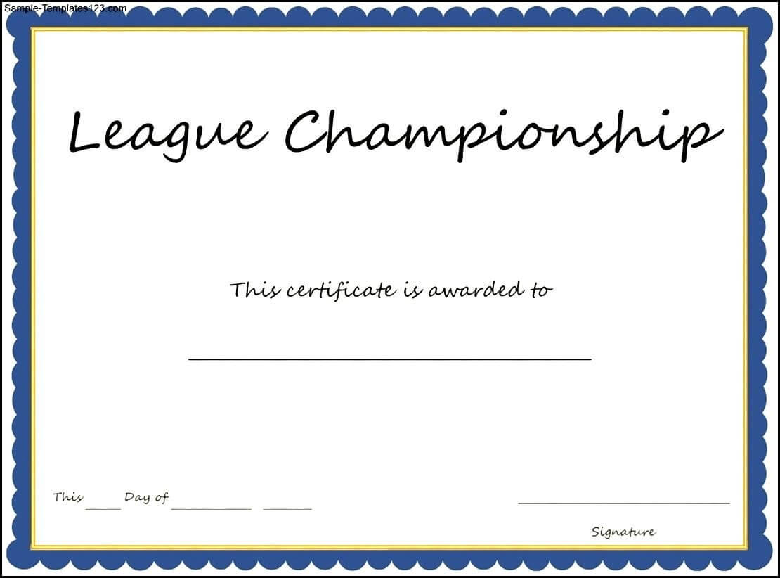 Sports – League Championship Certificate Template – Sample Pertaining To Sports Day Certificate Templates Free