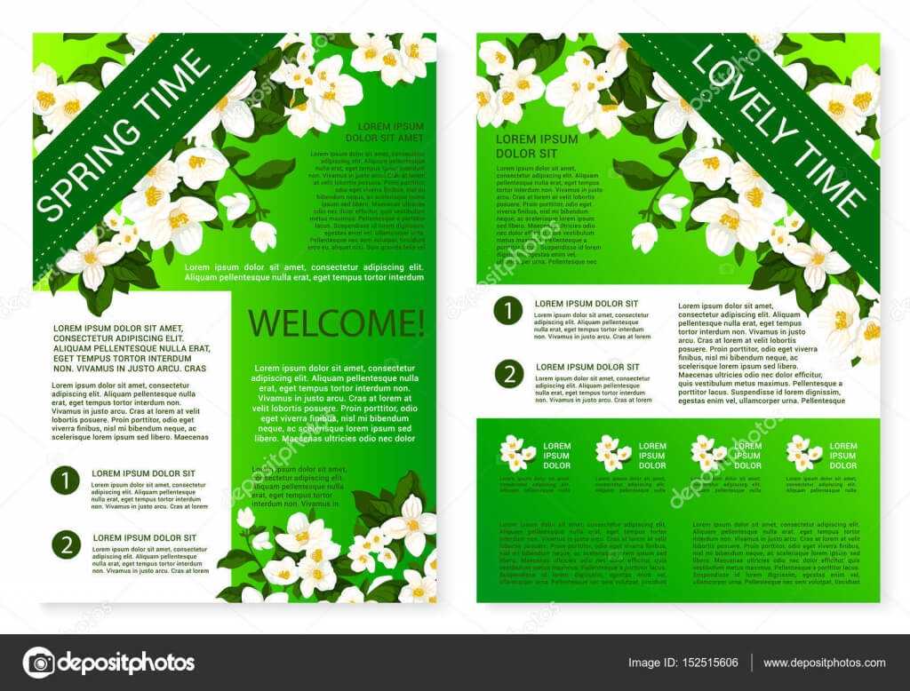 Spring Flowers Welcome Brochure Template Design — Stock Intended For Welcome Brochure Template