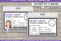 Spy Or Secret Agent Badge Template – Purple for Spy Id Card Template