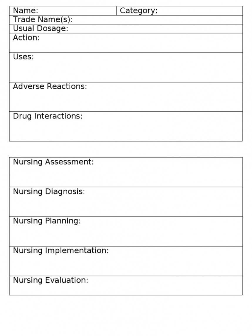 Staggering Nursing Drug Card Template Ideas School Download In Med Card Template