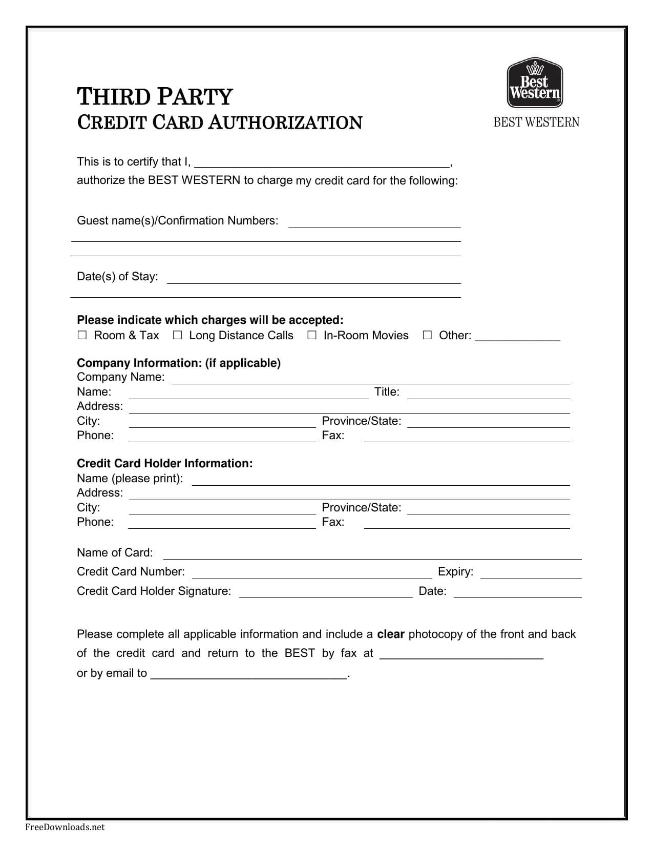 Standard Credit Card Authorization Form – Zohre Throughout Credit Card Payment Form Template Pdf