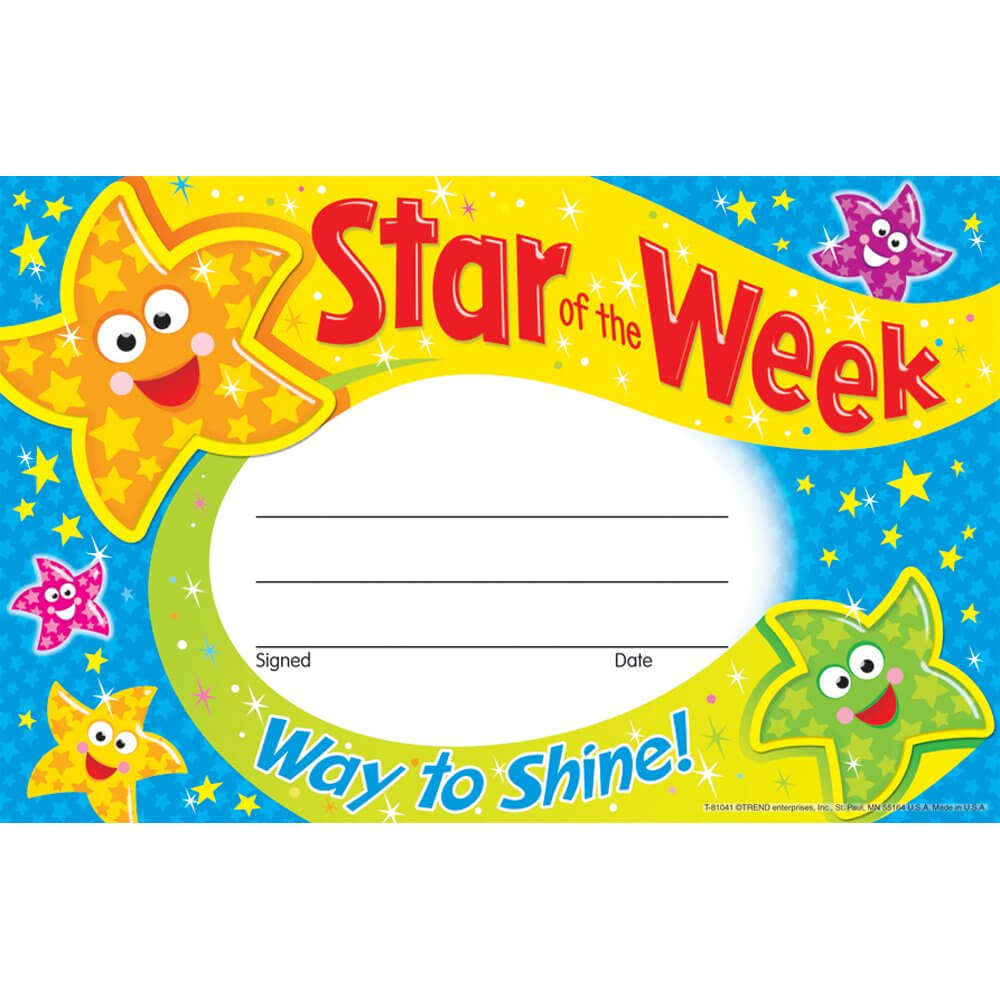 Star Of The Week Certificate Template ] – Of The Week With Regard To Star Of The Week Certificate Template