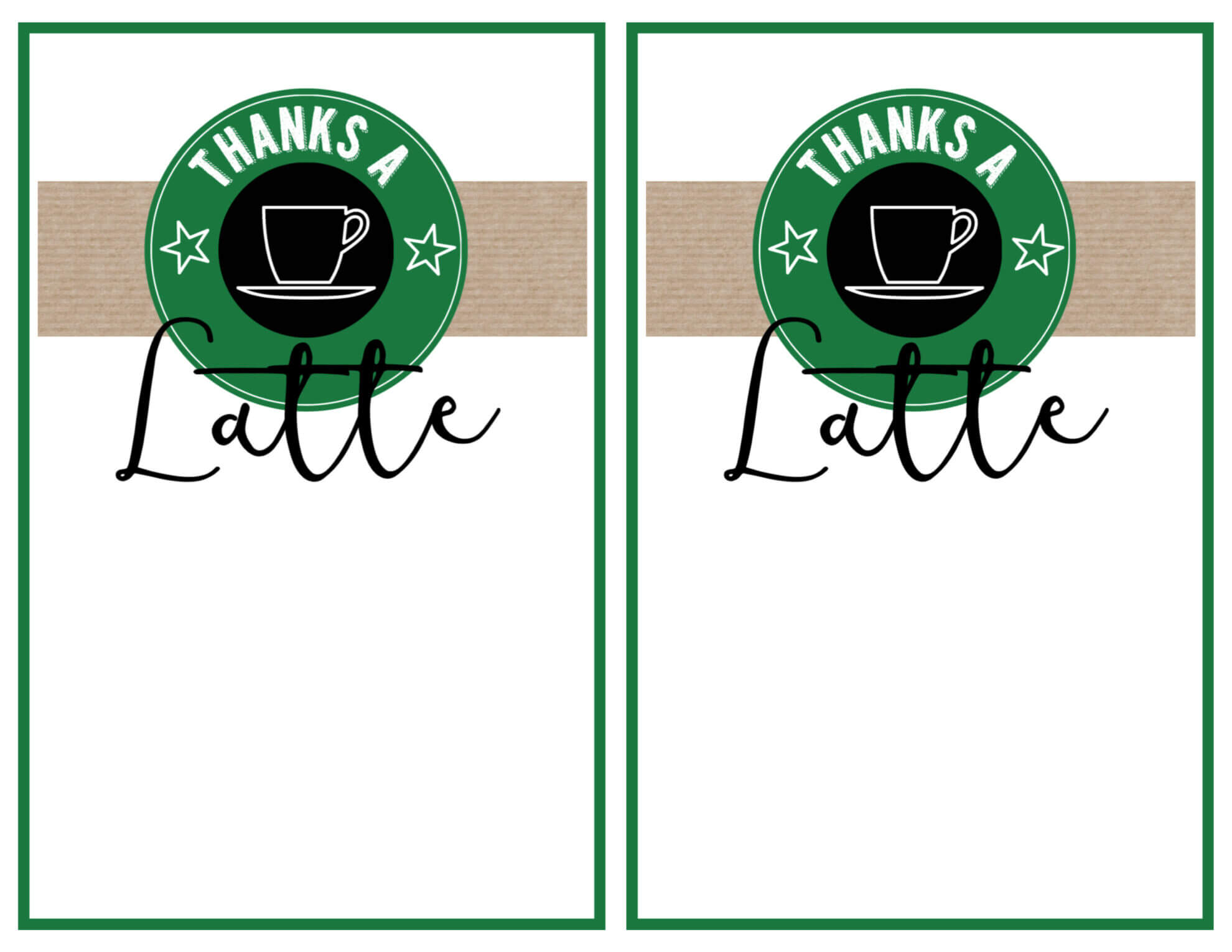Starbucks Teacher Thank You Printable – Paper Trail Design Intended For Thanks A Latte Card Template