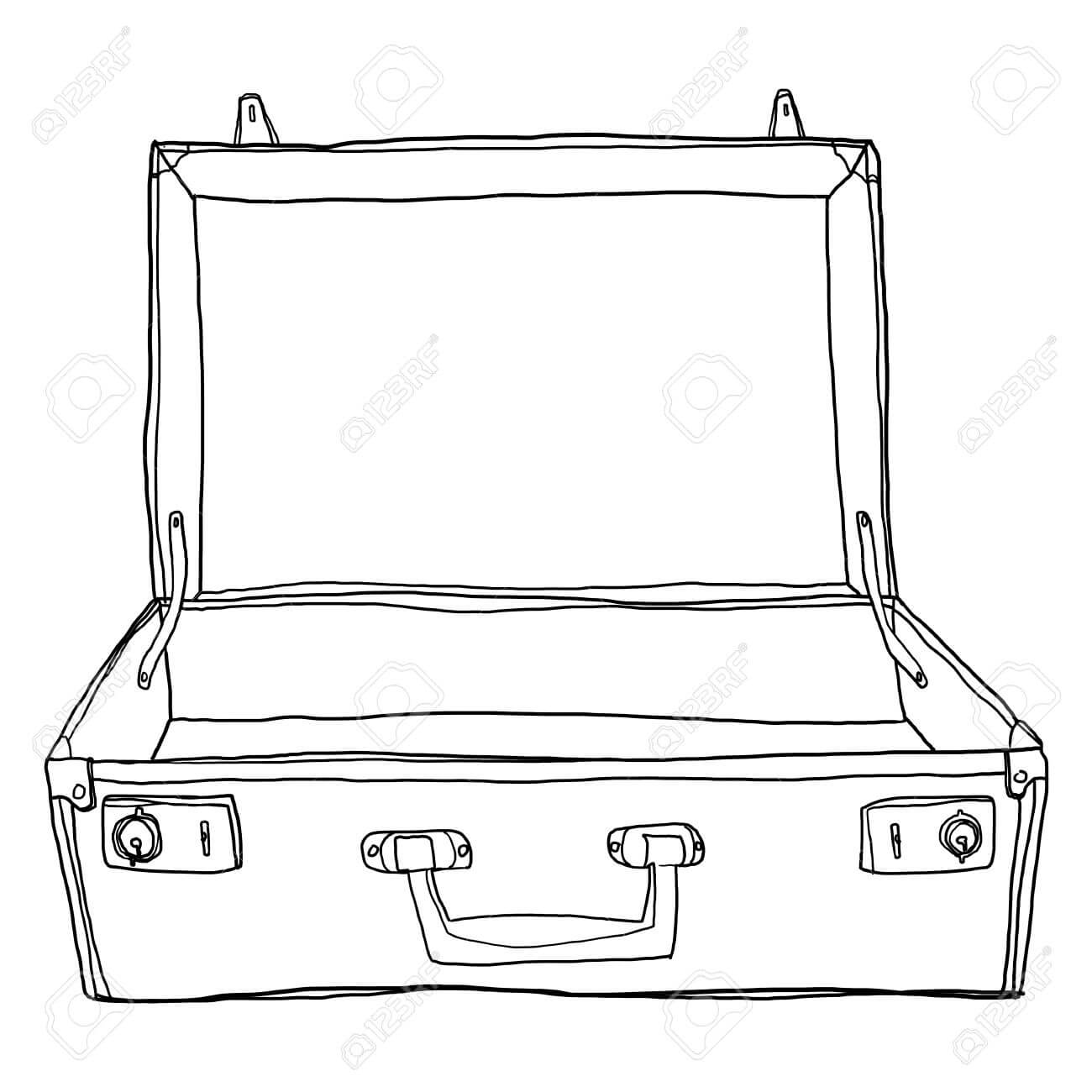 Stock Illustration For Blank Suitcase Template