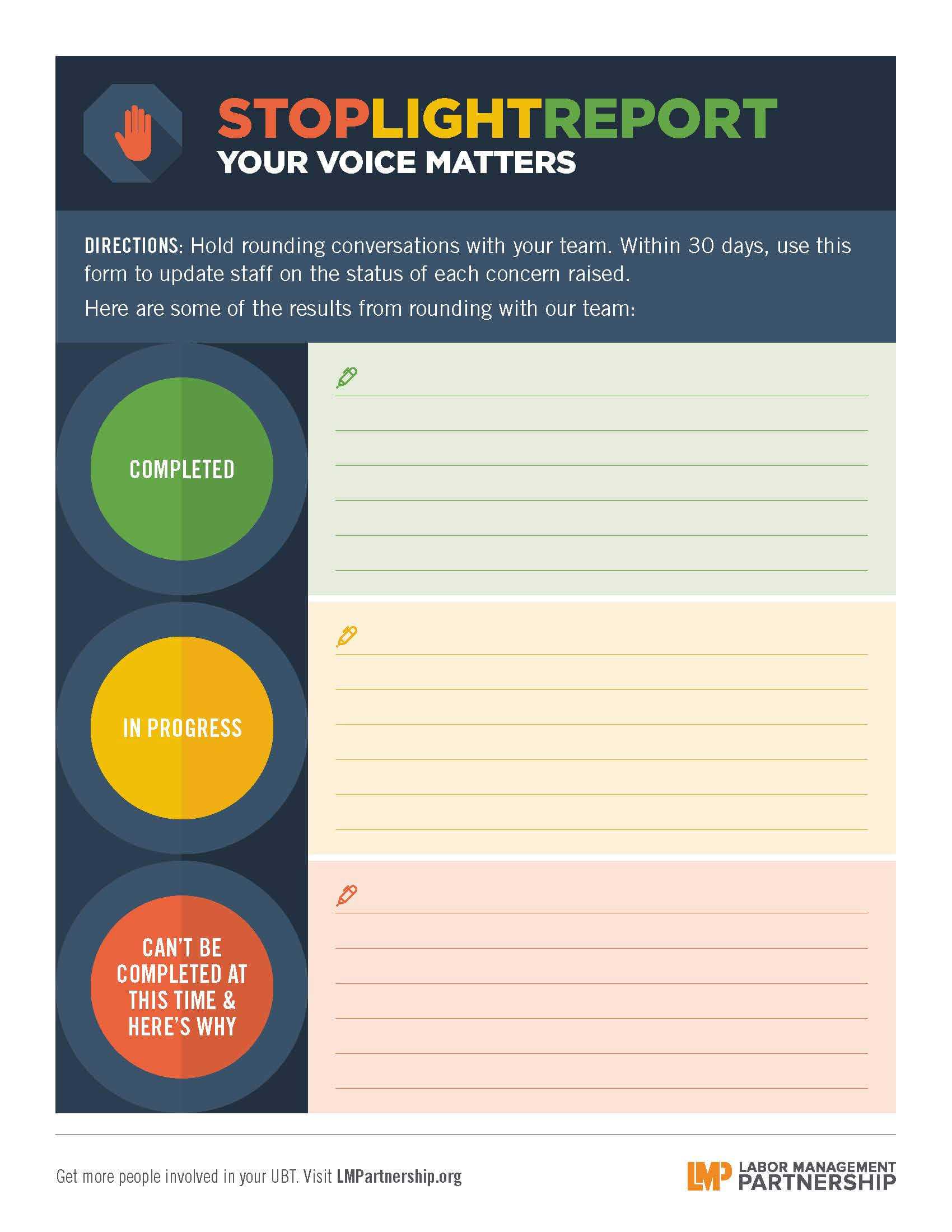 Stoplight Report Example Te Word Studer Group Status Project Regarding Stoplight Report Template