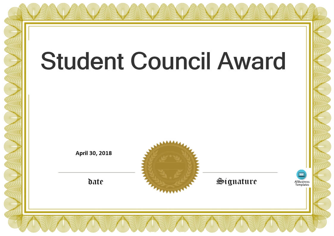 Student Council Certificate Templates - Zohre Pertaining To Hayes Certificate Templates