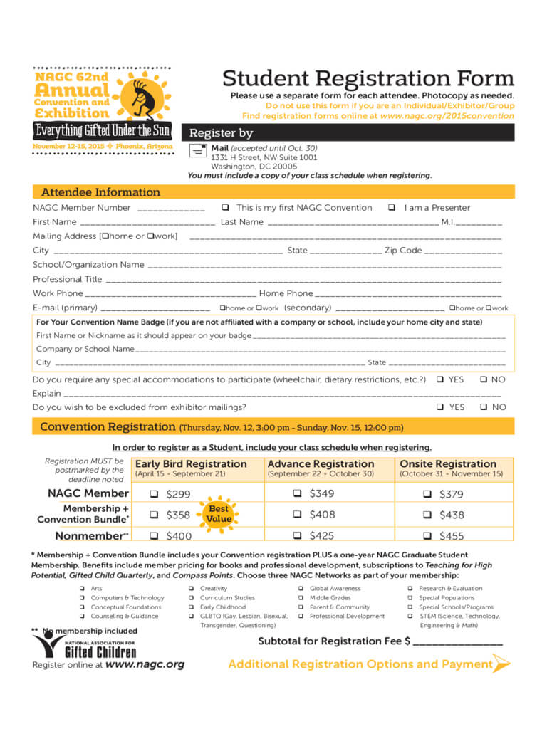 Student Registration Form Template Word Free Download – Form With Registration Form Template Word Free